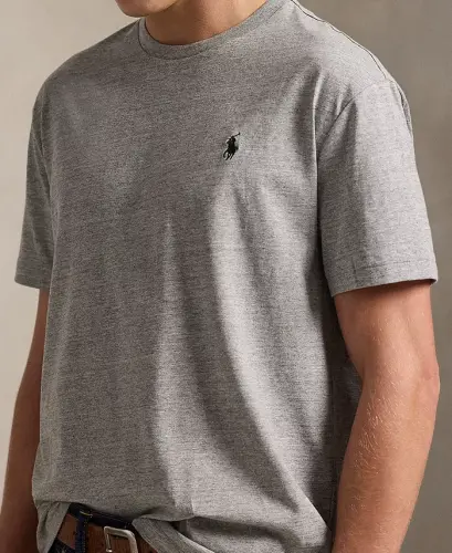 Men's Classic Fit Crew Neck T-Shirt-Dark Vintage Heather - 3