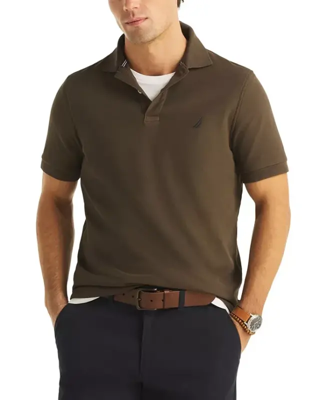 Men's Classic-Fit Deck Polo Shirt - Coffee Bottom - 1