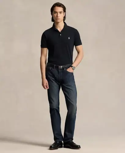 Men's Classic Fit Stretch Mesh Polo Shirt - Polo Black - 2