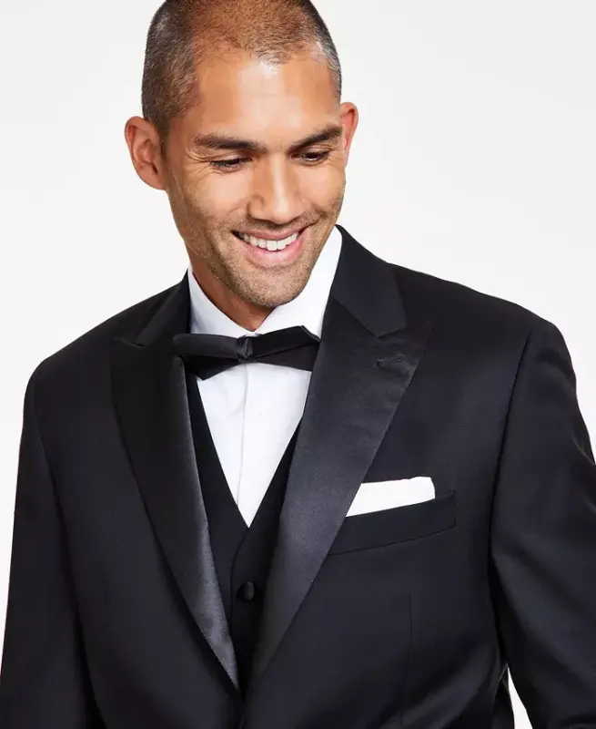 Men's Classic-Fit Stretch Tuxedo Jacket - Black - 3