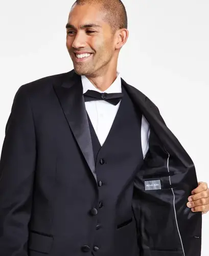 Men's Classic-Fit Stretch Tuxedo Jacket - Black - 4