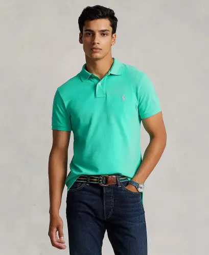Men's Classic-Fit Mesh Polo Shirt - Sunset Green 