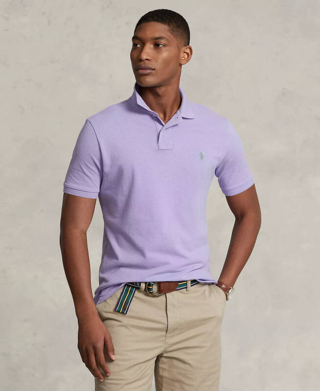 Men's Classic-Fit Mesh Polo Shirt - Sky Lavender - 1