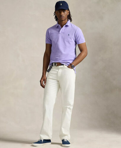 Men's Classic-Fit Mesh Polo Shirt - Sky Lavender - 5