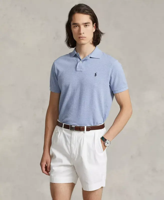 Men's Classic-Fit Mesh Polo Shirt - Isle Heather - 1