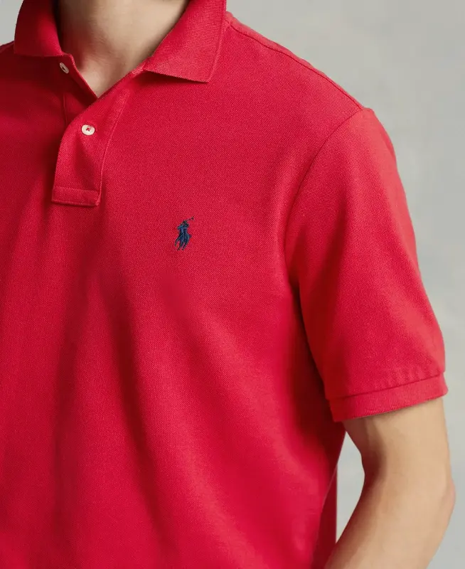 Men's Classic-Fit Mesh Polo Shirt - Red - 3