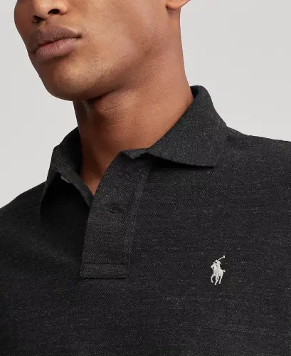 Erkek Klasik Kesim File Polo-Siyah Melanj Heather - 3