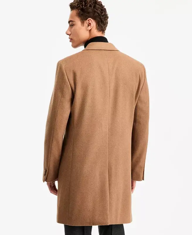 Erkek Klasik Kesim Kambur Yün Palto - 3