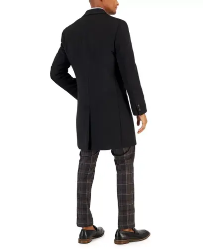 Men's Classic-Fit Camber Wool Overcoat - Black - 2