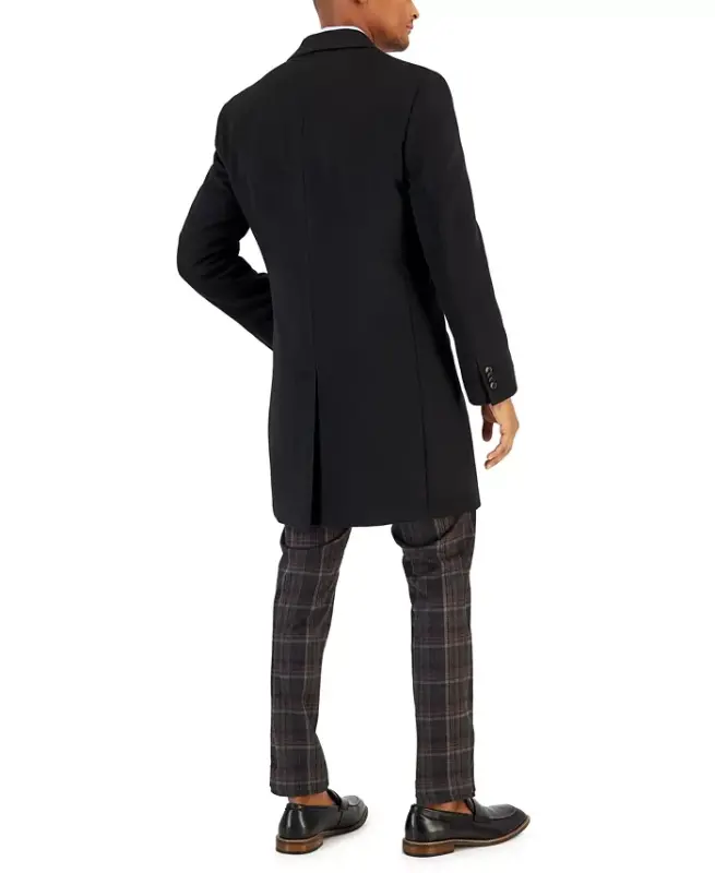 Men's Classic-Fit Camber Wool Overcoat - Black - 2