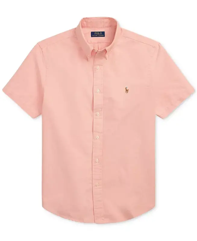 Men's Classic-Fit Short-Sleeve Oxford Shirt-Kona Orange - 5
