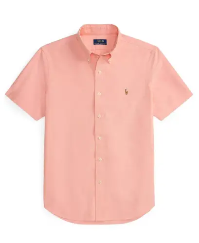 Men's Classic-Fit Short-Sleeve Oxford Shirt-Pink - 7