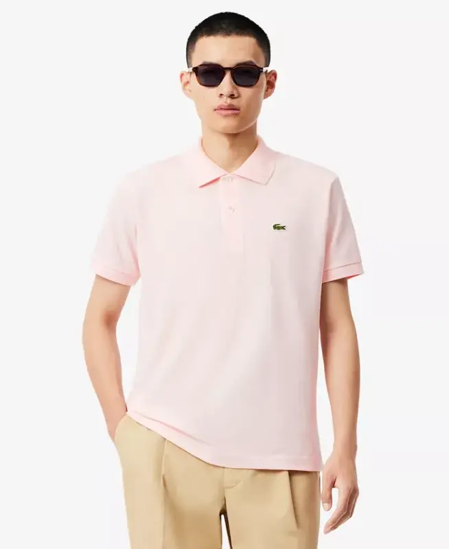 Men's L.12.12 Classic-Fit Short-Sleeve Piqué Polo Shirt - T03 - Flamingo Pink - 2