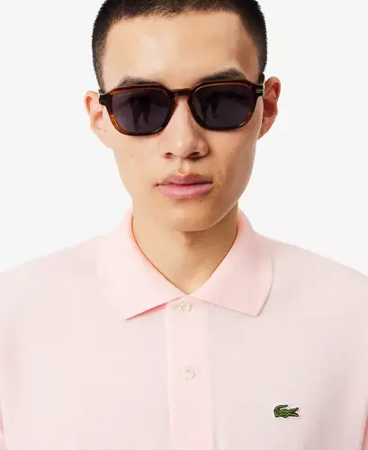 Men's L.12.12 Classic-Fit Short-Sleeve Piqué Polo Shirt - T03 - Flamingo Pink - 3