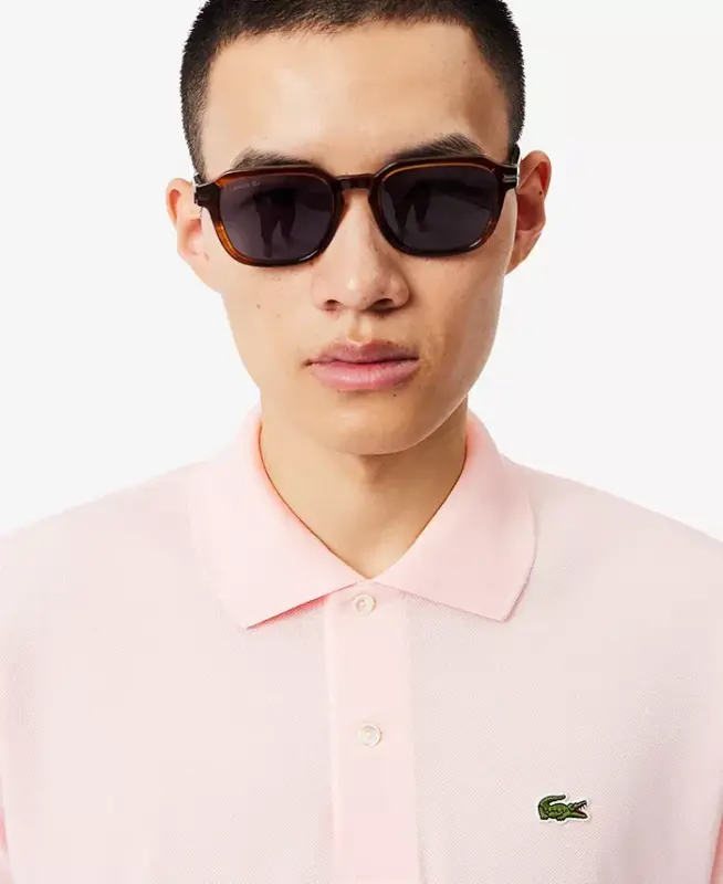 Men's L.12.12 Classic-Fit Short-Sleeve Piqué Polo Shirt - T03 - Flamingo Pink - 3