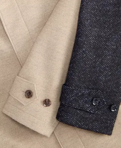 Men Classic Fit Melange Overcoat - 6