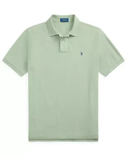 Erkek Klasik Kesim Mesh Polo Yaka Tişört - Açık Yeşil/C7952 