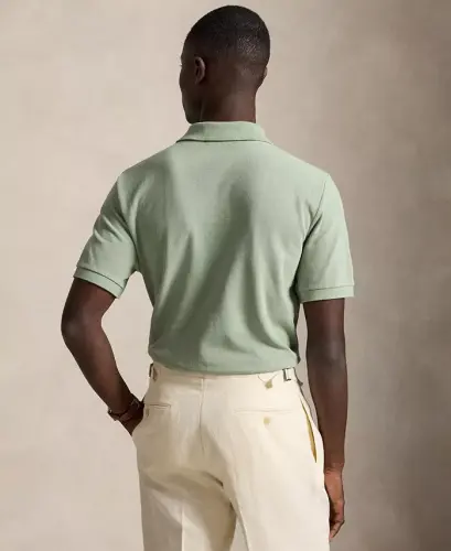 Erkek Klasik Kesim Mesh Polo Yaka Tişört - Açık Yeşil/C7952 - 6