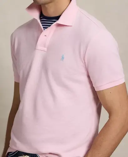 Erkek Klasik Kesim Mesh Polo Yaka Tişört - Bath Pink/C1730 - 3