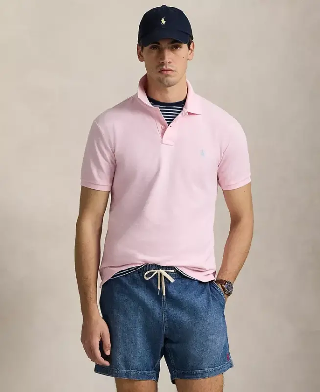 Erkek Klasik Kesim Mesh Polo Yaka Tişört - Bath Pink/C1730 - 4