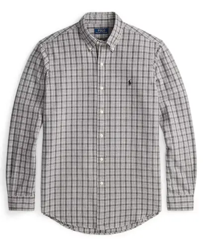Erkek Klasik Kesim Oxford Gömlek - Gri Kırçıllı Çok Renkli - POLO RALPH LAUREN (1)