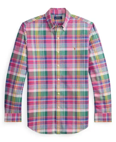 Erkek Klasik Kesim Oxford Gömlek - Pembe Mavi Çok Renkli - POLO RALPH LAUREN (1)