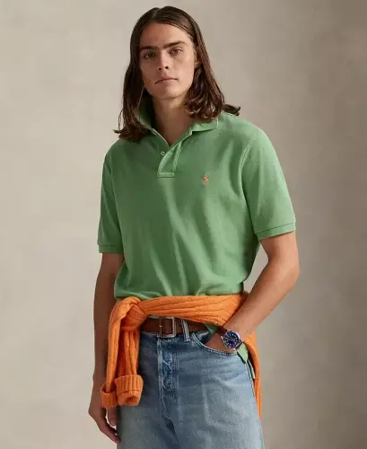 Erkek Klasik Kesim Pamuklu Polo Yaka Tişört - Outback Yeşili - 9
