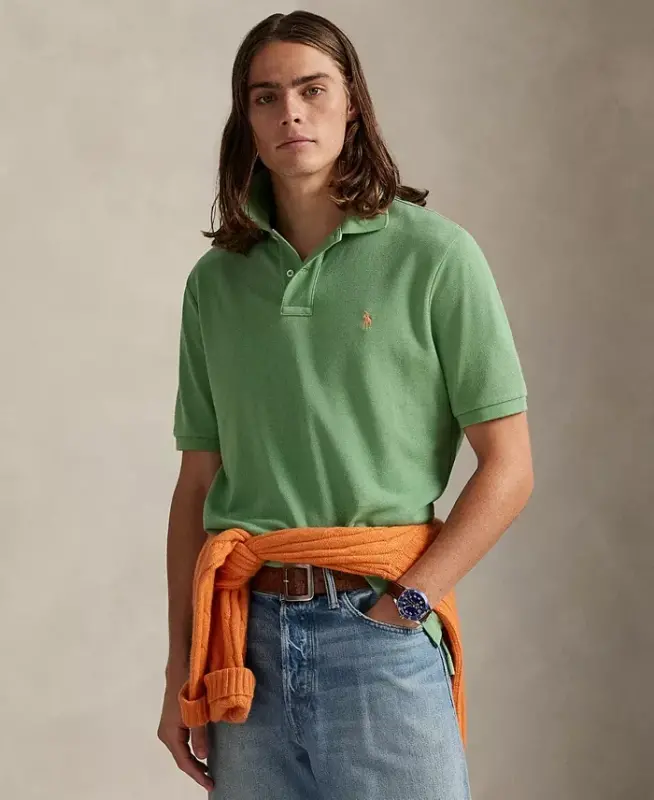 Erkek Klasik Kesim Pamuklu Polo Yaka Tişört - Outback Yeşili - 9