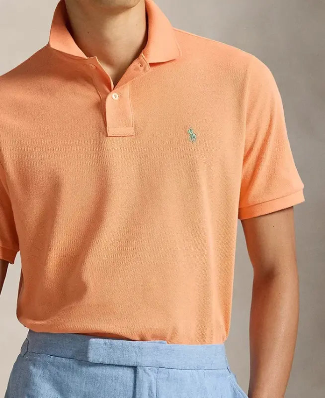 Erkek Klasik Kesim Pamuklu Polo Yaka Tişört - Pompano Turuncusu - 7