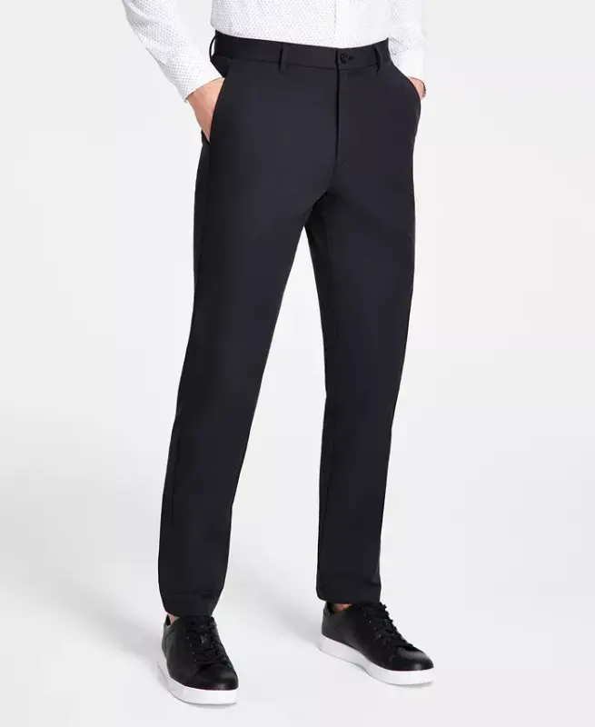 Men's Classic Fit Cotton Stretch Performance Pants - Black - 2