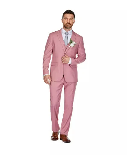 Men's 3-Piece Classic Fit Performance Stretch Suit-Rose - BRAVEMAN (1)