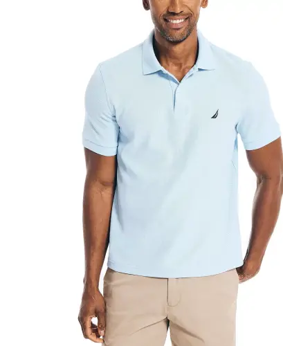 Men's Classic-Fit Performance Deck Polo Shirt - Noon Blue 