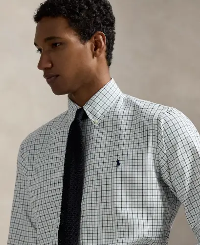 Men's Classic-Fit Performance Oxford Shirt-6810B White Fatigue - 2