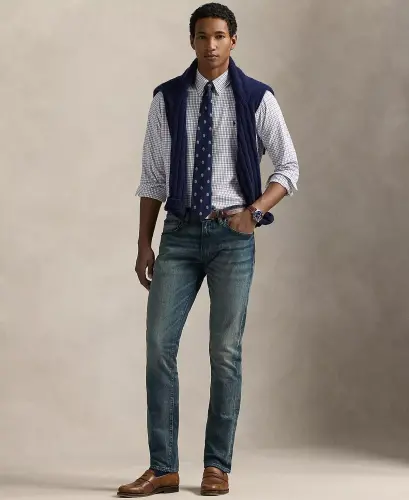 Men's Classic-Fit Performance Oxford Shirt-6810C White Aix Lavender - 2