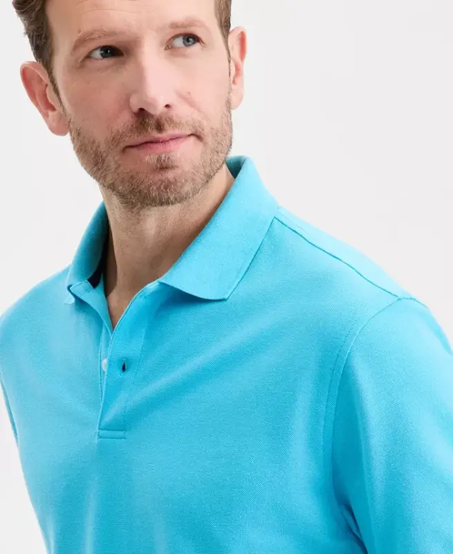 Men's Classic Fit Performance Stretch Polo, Created for Modazone - Deep Black - 3