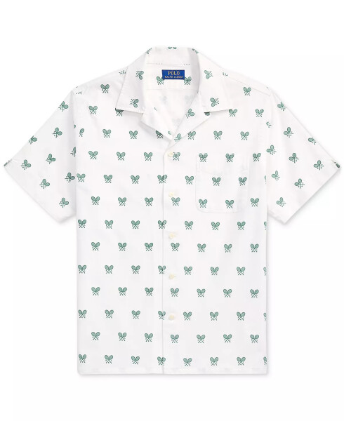 Men's Classic-Fit Racquet-Print Oxford Shirt-Crossed Rackets - 5