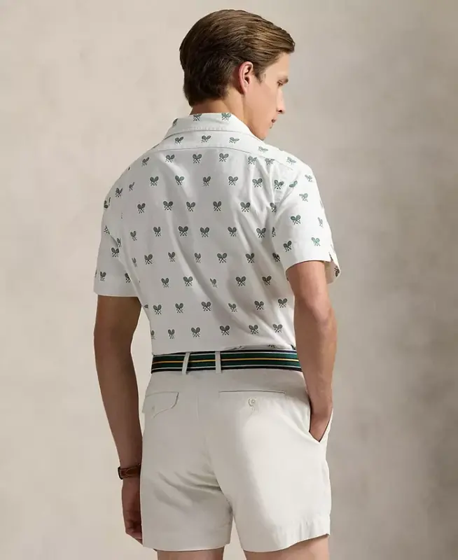 Men's Classic-Fit Racquet-Print Oxford Shirt - Crossed Rackets - 2