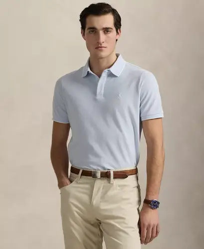 Men's Classic-Fit Stretch Oxford Mesh Polo 
