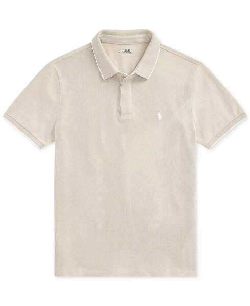 Men's Classic-Fit Stretch Oxford Mesh Polo-Classic Khaki/White - 5