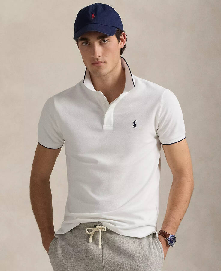 Men's Classic-Fit Stretch Oxford Mesh Polo-White/White - 1