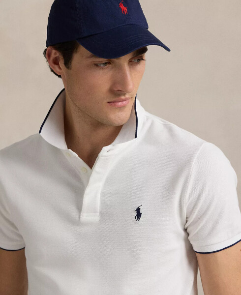 Men's Classic-Fit Stretch Oxford Mesh Polo-White/White - 3
