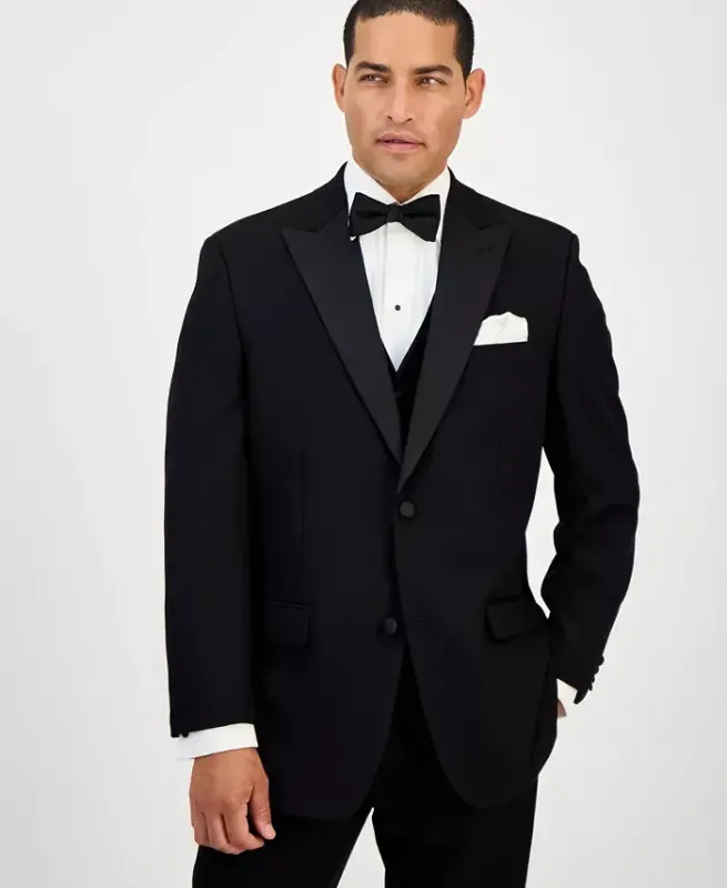 Men's Classic-Fit Stretch Black Tuxedo Jacket, Created for Modazone - Black - 1