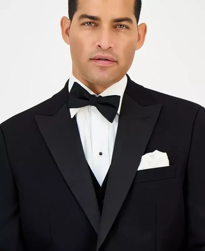 Men's Classic-Fit Stretch Black Tuxedo Jacket, Created for Modazone - Black - 2
