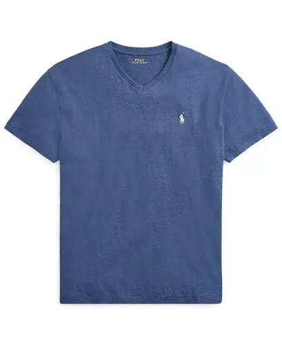 Men's Classic-Fit V-Neck T-Shirt - Derby Blue Heather - 5