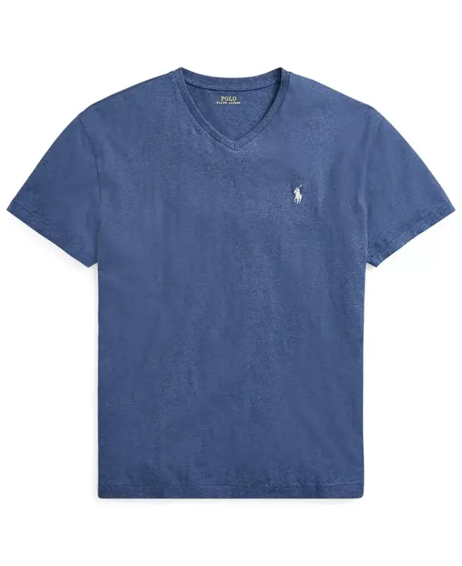 Men's Classic-Fit V-Neck T-Shirt - Derby Blue Heather - 5