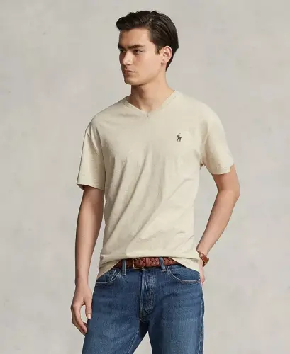 Men's Classic-Fit V-Neck T-Shirt - Expedition Dune Heather 
