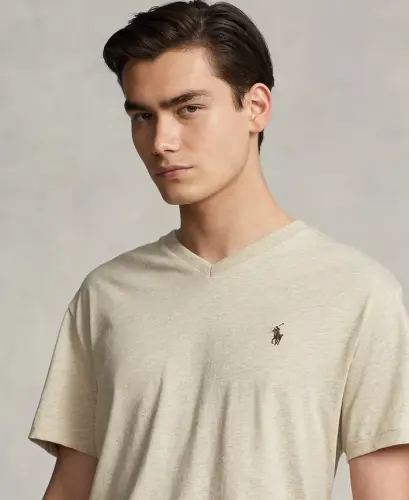 Men's Classic-Fit V-Neck T-Shirt - Expedition Dune Heather - 3