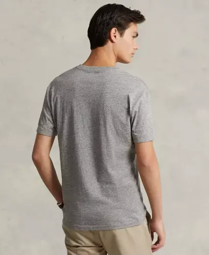 Men's Classic-Fit V Neck T-Shirt-Dark Grey Heather - 4