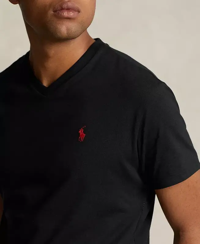 Men's Classic-Fit V-Neck T-Shirt - Black - 3