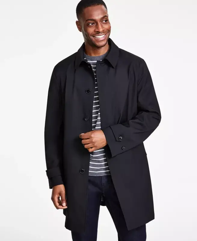 Men's Classic-Fit Raincoat - Black - MICHAEL KORS
